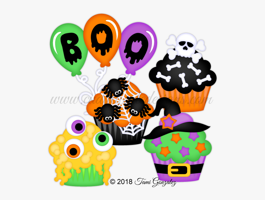 Transparent Halloween Cupcakes Clipart, Transparent Clipart