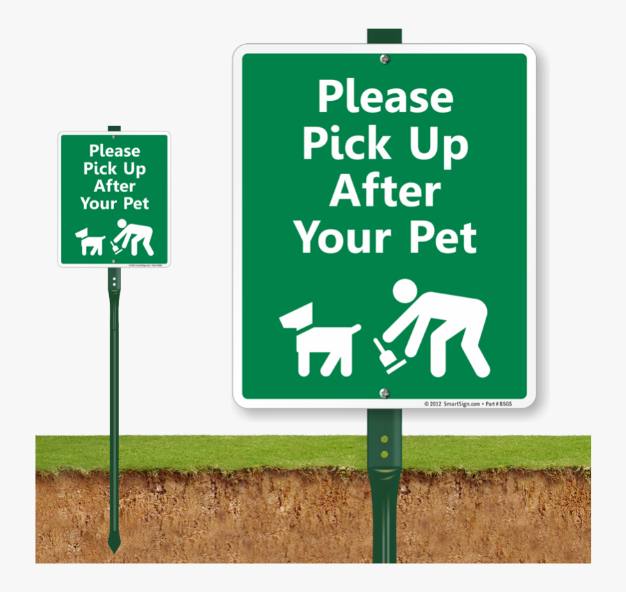 Pick Up After Your Pet Sign - Pet Relief Area Sign, Transparent Clipart