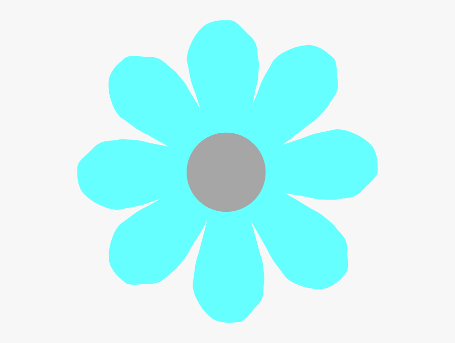 Flower Clipart Clker Aqua - Clip Art, Transparent Clipart