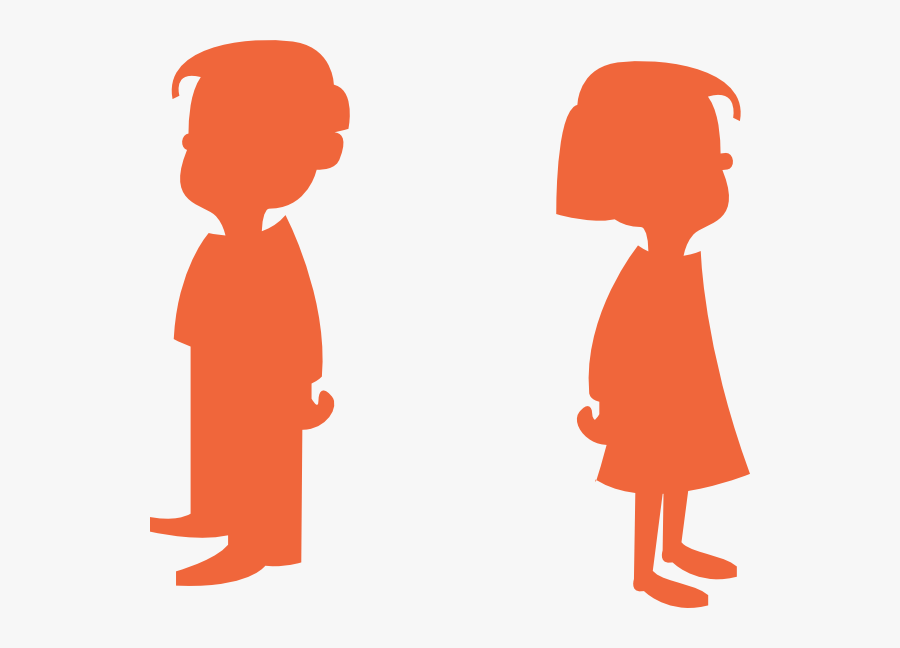 Girl Silhouette Orange Clip Art At Clker Com - Boy And Girls Logo, Transparent Clipart