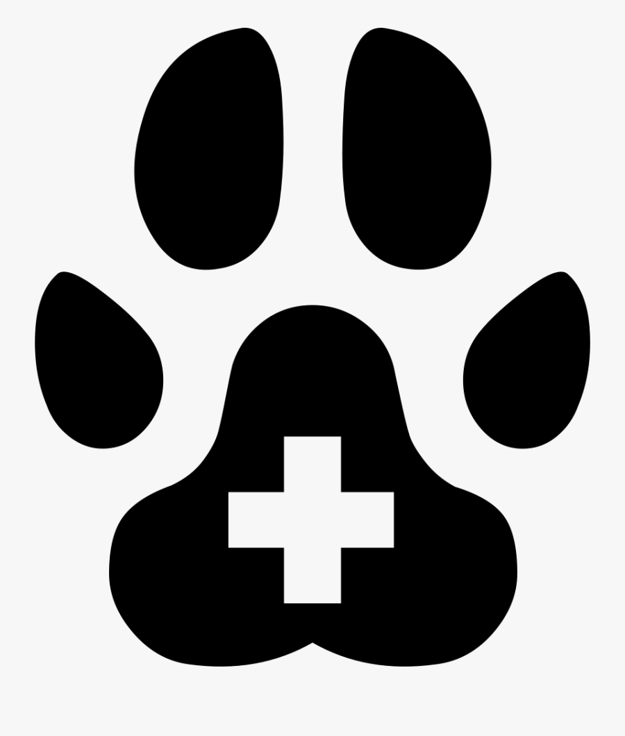Paw,symbol,clip Art,black And White - Black And White Veterinarian Clipart, Transparent Clipart