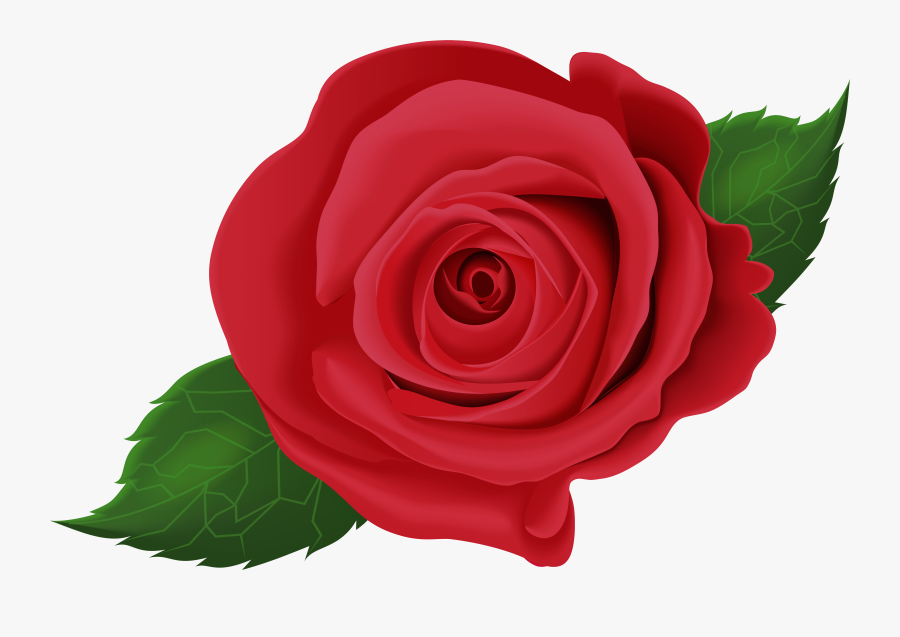 Clip Art Rose With Png Image - Rose With Leaves Png, Transparent Clipart