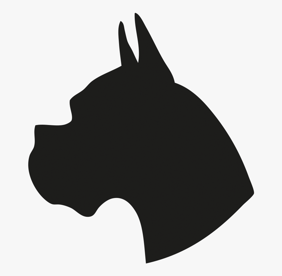 Boxer Dog Head Silhouette, Transparent Clipart