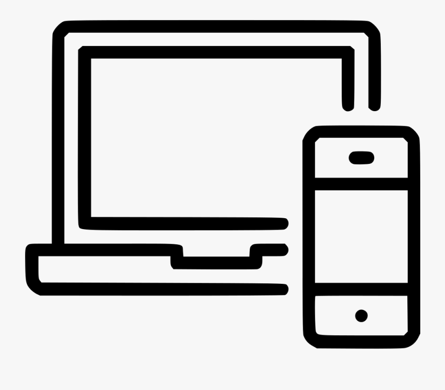 Iphone Svg Macbook - Iphone And Laptop Icon, Transparent Clipart