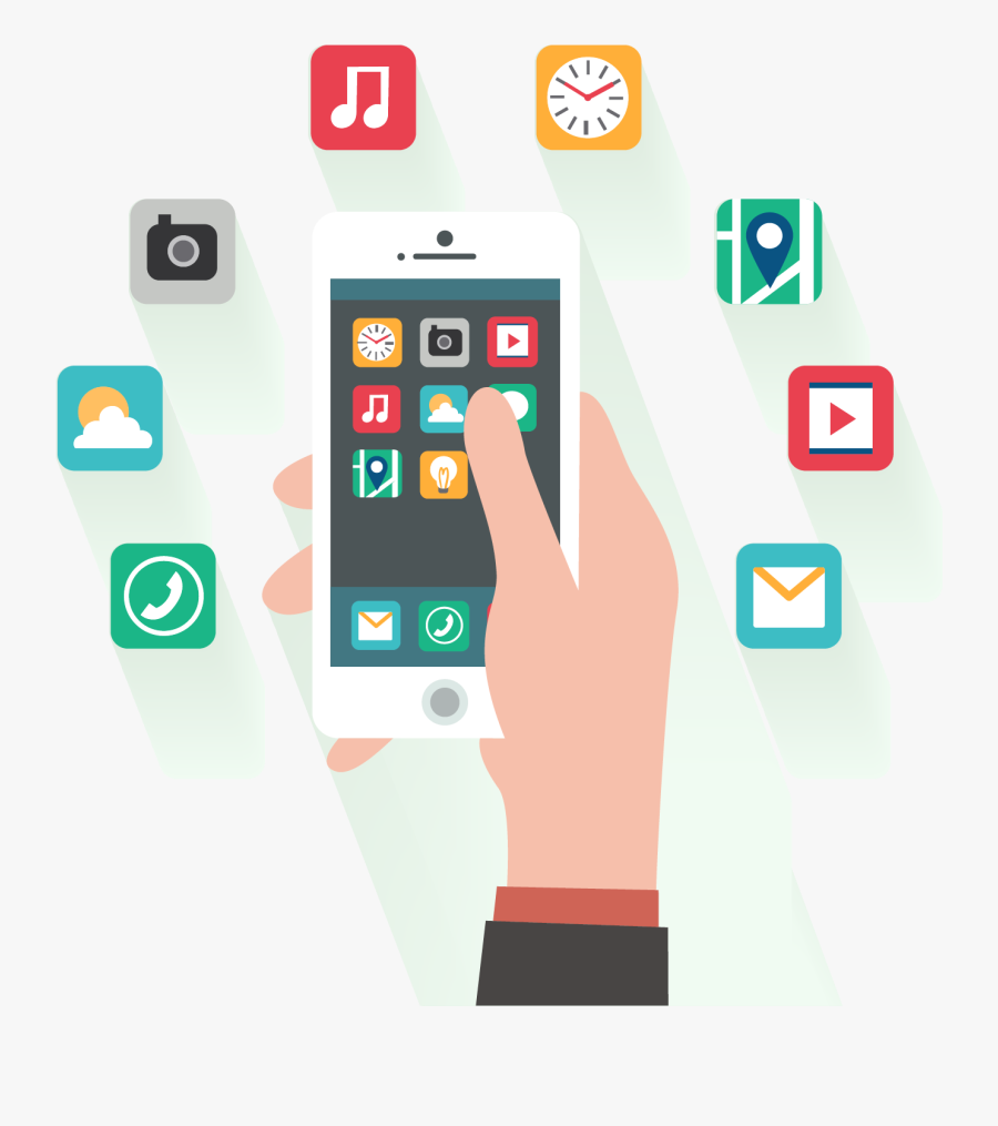 Smartphone Mobile App Development Flat Design - Application Mobile Png, Transparent Clipart