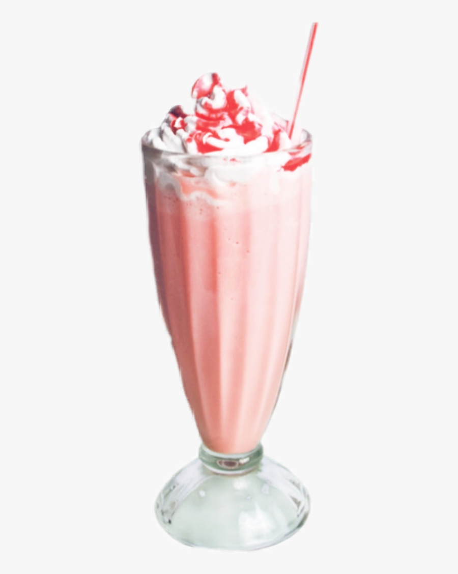 Pink Milkshake Sweet Aesthetic Freetoedit - Retro Strawberry Milkshake Png, Transparent Clipart