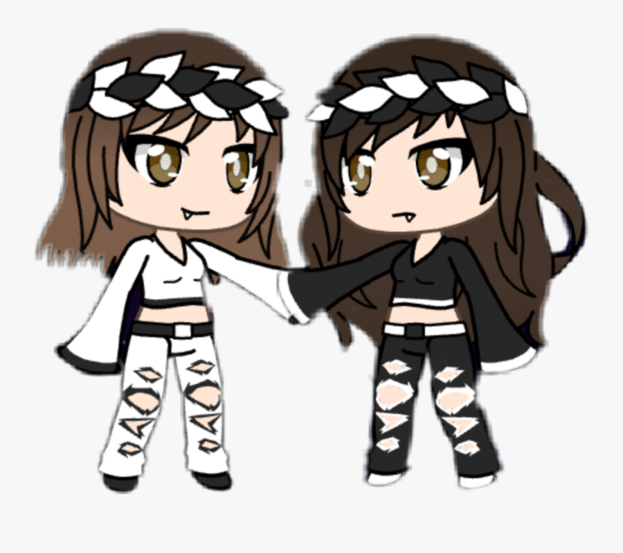 #gacha #black #white #opposites #ying And Yang #yang - Gacha Black And White, Transparent Clipart