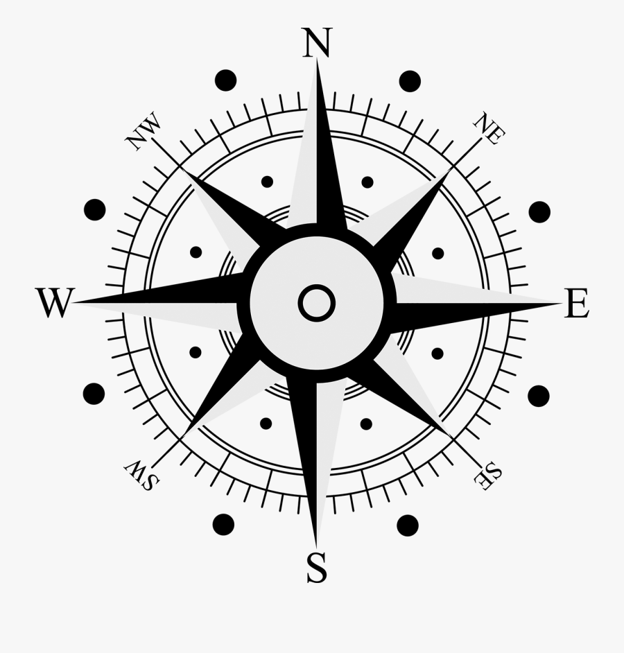 Compass Rose Symbol - Brujula Dibujo La Rosa Delos Vientos, Transparent Clipart