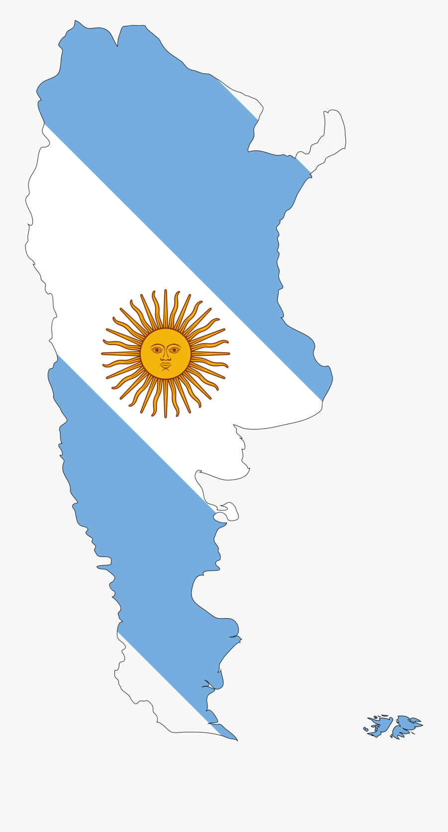 Argentina Map Clipart - Argentina Flag In Country, Transparent Clipart
