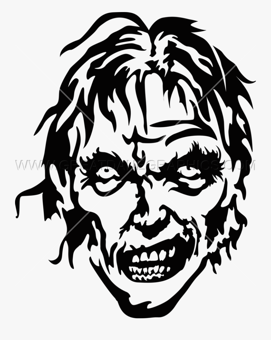 Image Freeuse Library Zombie Head Clipart - Clipart Zombie Black And White, Transparent Clipart