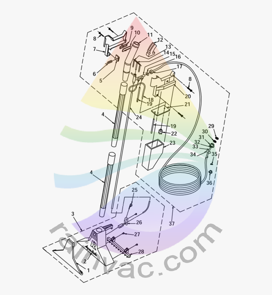 Rainbow Vacuum Brush Parts, Transparent Clipart