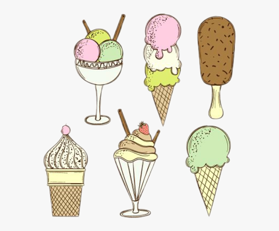 #remixit #icecream #popsicle #sticker #summer #stickers - Ice Cream Cone Doodle, Transparent Clipart