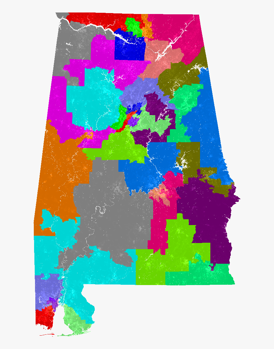 Alabama State Senate District Map 2018, Transparent Clipart