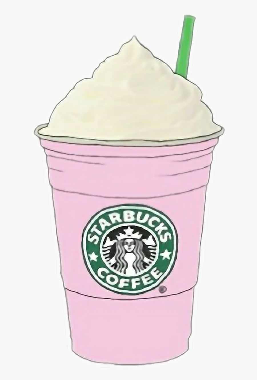 #starbucks #coffee #cafe #rosa #pink #tumblr - Starbucks Cotton Candy Frappuccino Png, Transparent Clipart