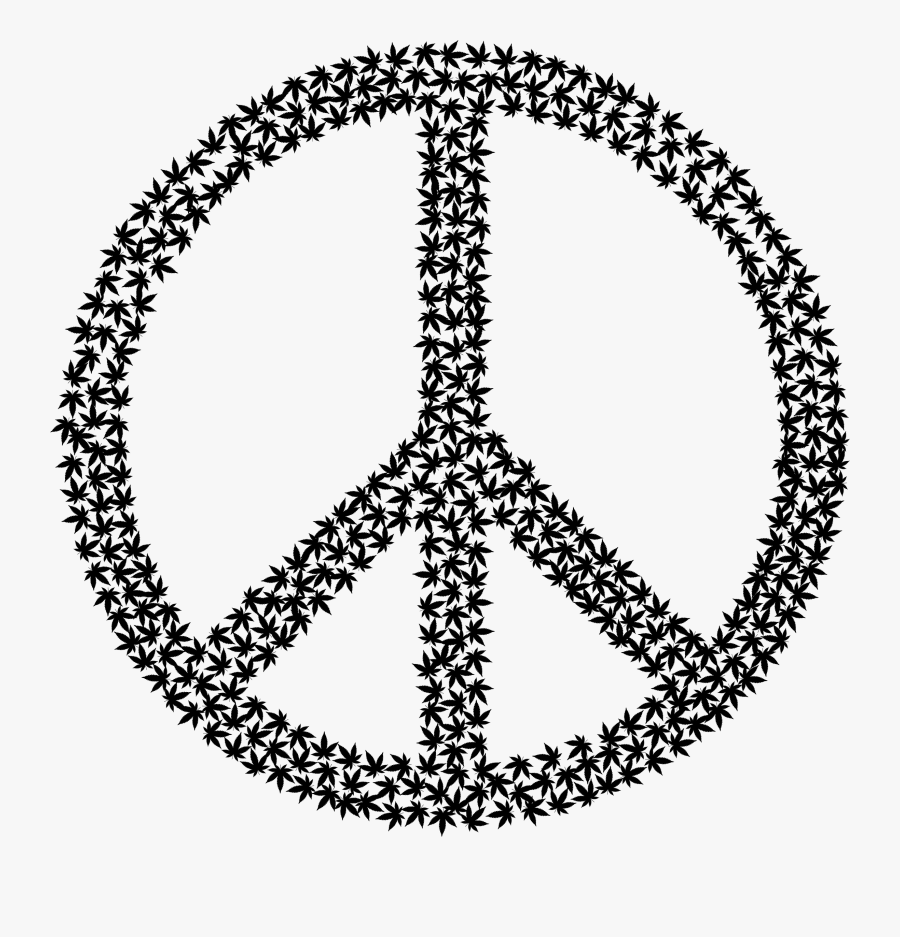 Marijuana Peace Sign Black Clip Arts - John Lennon Peace Symbol, Transparent Clipart