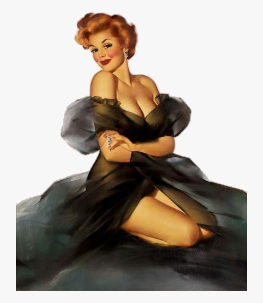 Transparent Pin Up Girls Png - Vintage Pin Up Christmas, Transparent Clipart