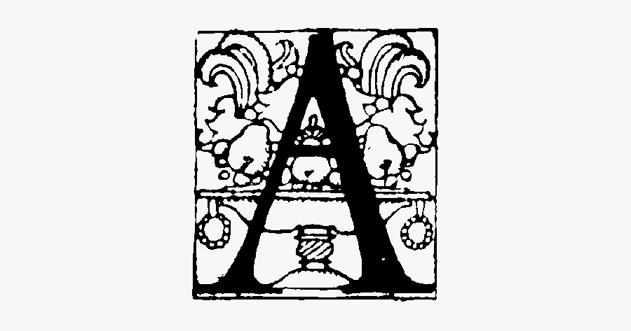 A - Illuminated Initial, Transparent Clipart