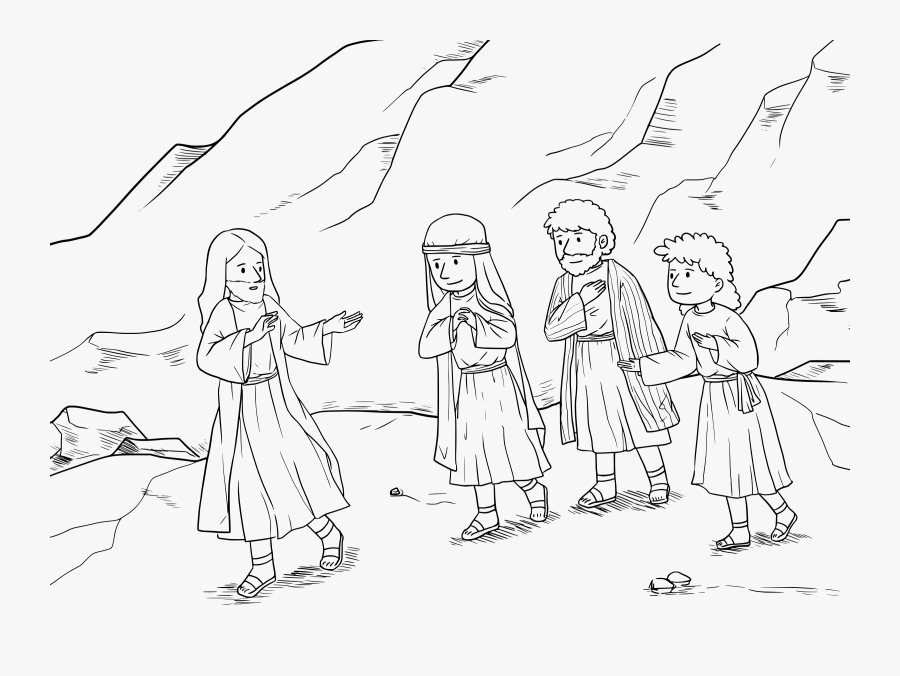 Christian Clipart Transfiguration - John 8 1 11 Coloring Page, Transparent Clipart