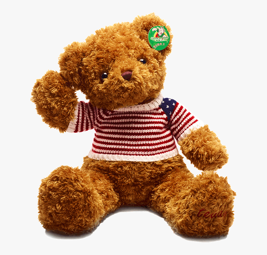 Clip Art Girl Hugging Teddy Bear - Ours En Peluche Americain, Transparent Clipart