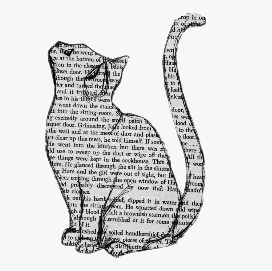 #cat #books #tumblr #goth #grunge #emo - Cat Tumblr Transparent, Transparent Clipart