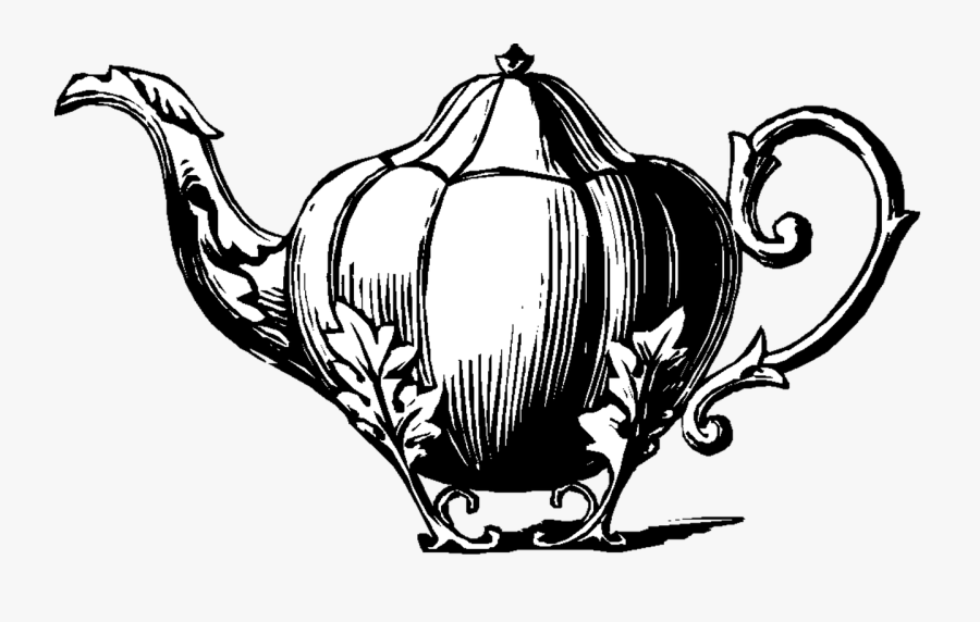 Teapot, Tea Server, Earl Grey, Kitchen, Dining - Tea Pot Line Drawing Png, Transparent Clipart