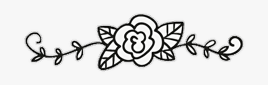#flower #rose #vine #leaves #swirl #divider #frame - Line Art, Transparent Clipart