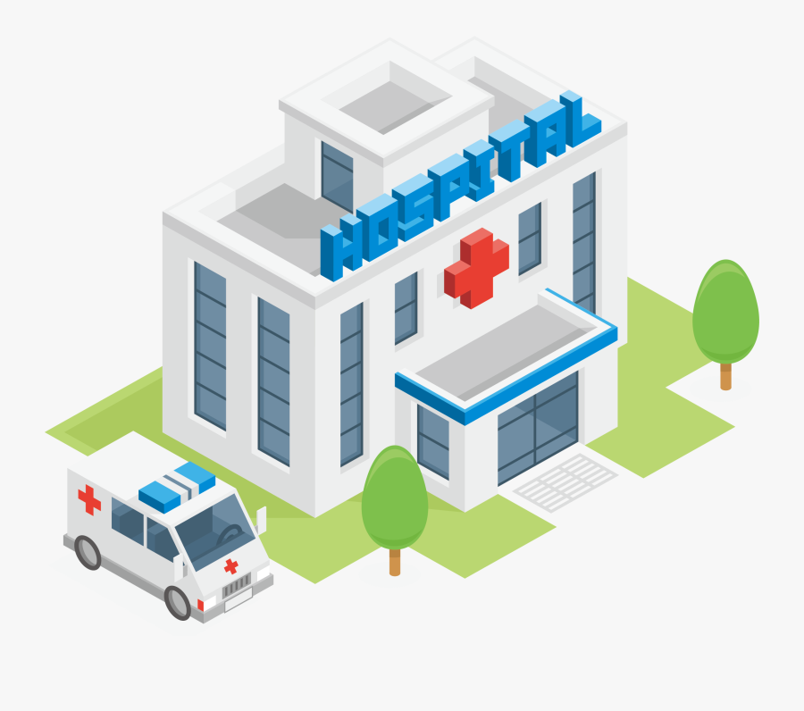 Clip Art Ambulance Png - Isometric Hospital Building, Transparent Clipart