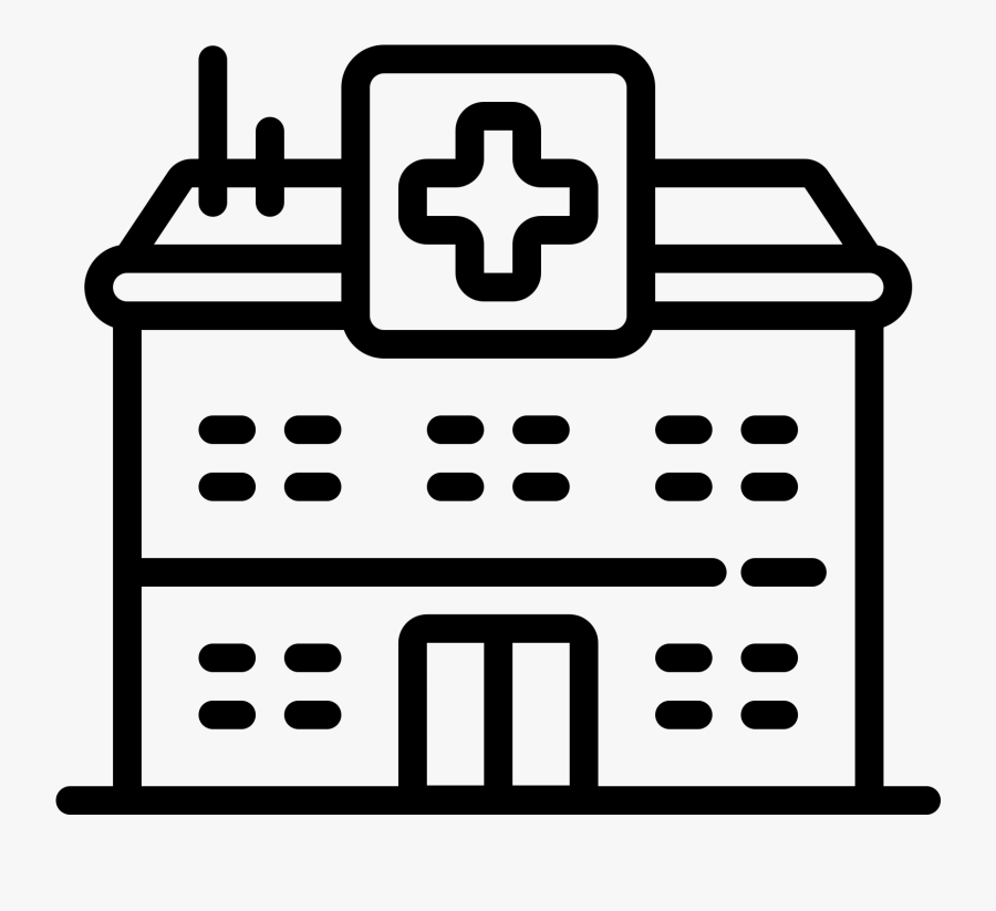Transparent Hospital Bed Clipart Black And White - Hospital Icon Png, Transparent Clipart