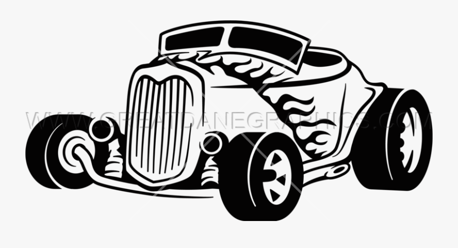 Clip Art Free Hot Rod Clipart - Black And White Hotrod Clipart, Transparent Clipart