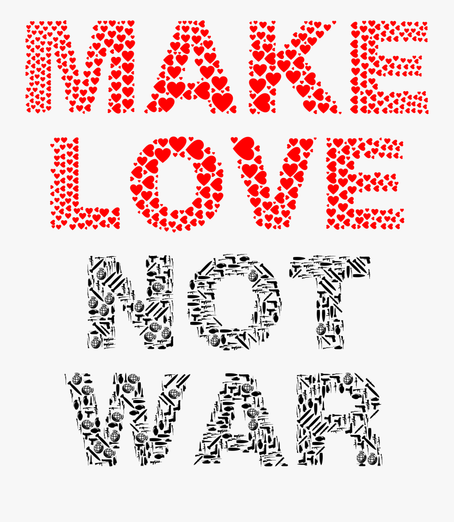 Peace Clipart Word Wisdom - Make Love Not War Png, Transparent Clipart