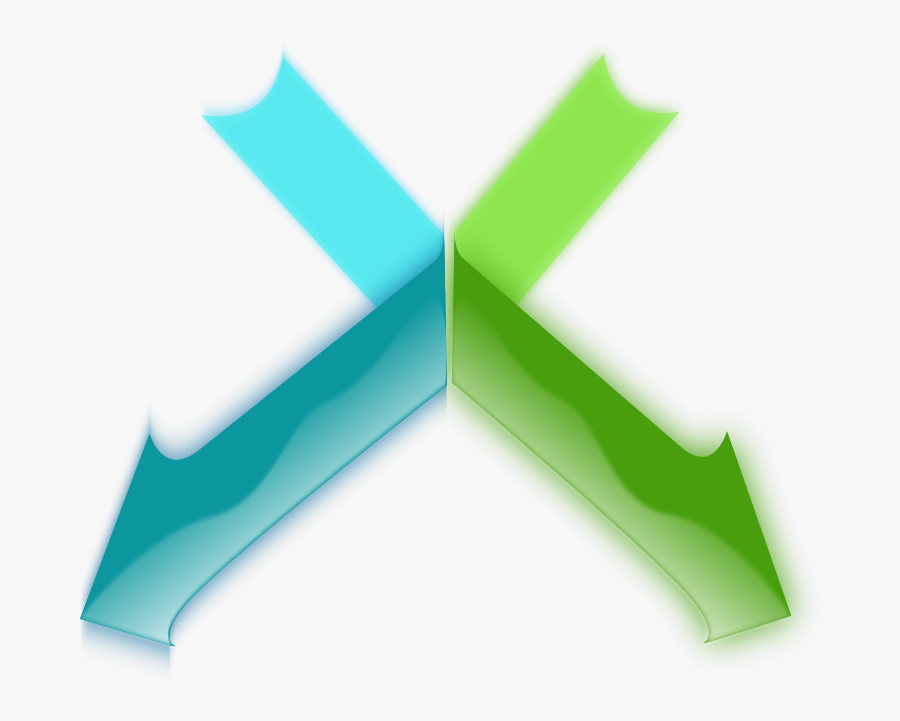 Arrow Pointing Down And To Left And Right, Transparent Clipart