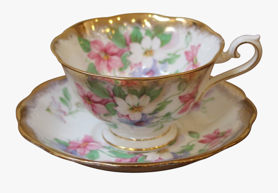 Vintage Porcelain Cup And Saucer, English, Royal Albert - Vintage Tea Cup Png, Transparent Clipart