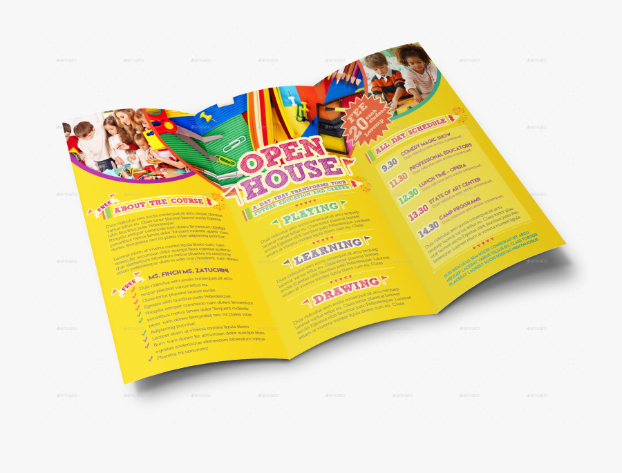 Clip Art Open House Template By - Tri Fold Brochure Png, Transparent Clipart