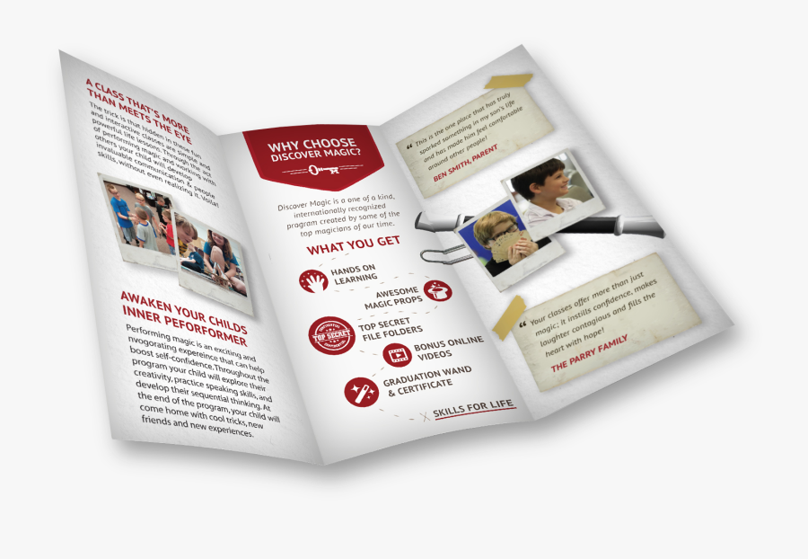Magic Camp Trifold Brochure - Brochure, Transparent Clipart