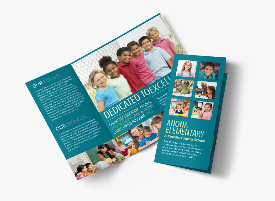Elementary School Tri-fold Brochure Template Preview - School Brochure, Transparent Clipart