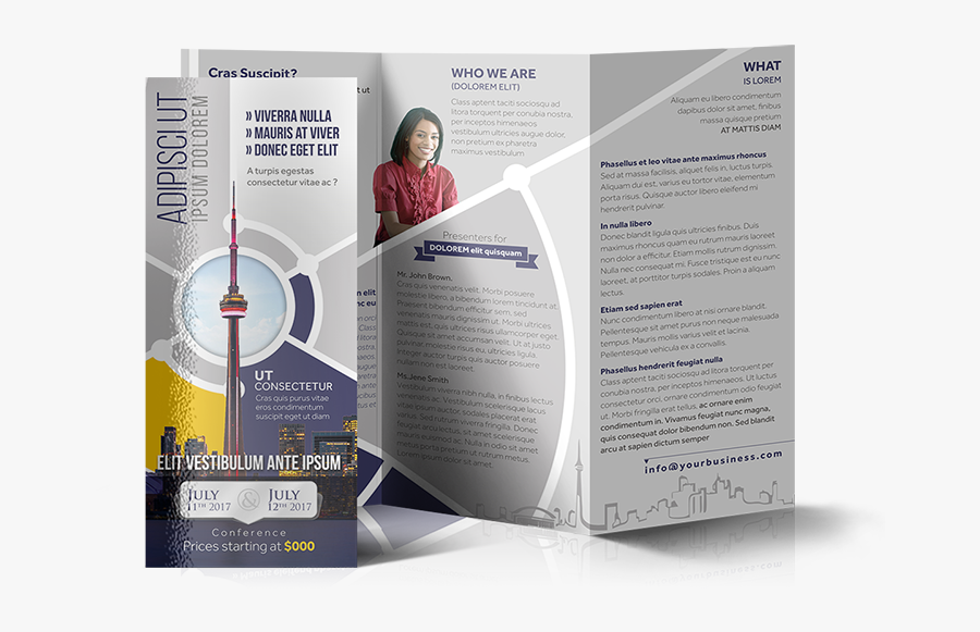Clip Art Tri Brochure Template Pack - Brochure, Transparent Clipart