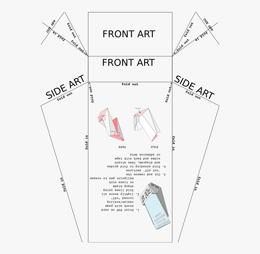 Origami Tri-fold Brochure Stand - Origami Brochure Template, Transparent Clipart