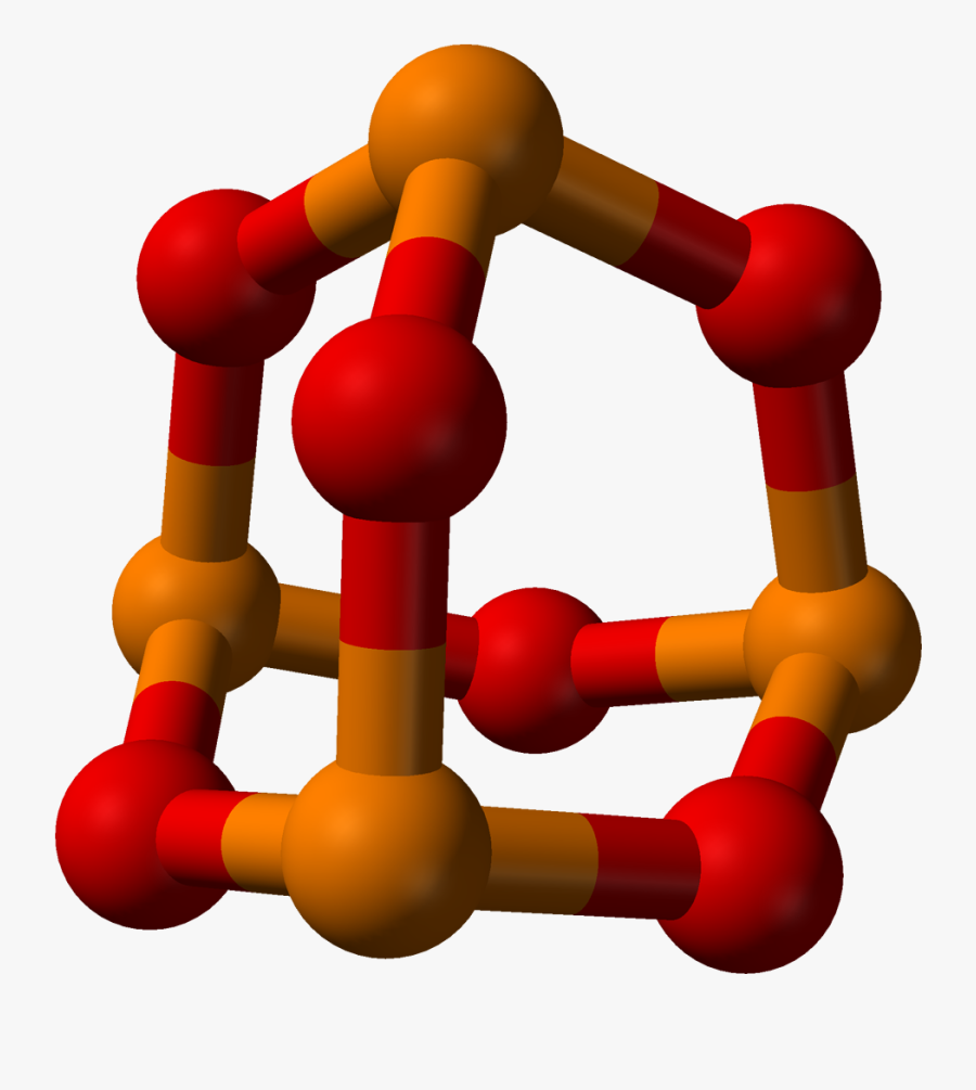 Ball And Stick Model Of The P4o6 Molecule - Phosphorus Trioxide, Transparent Clipart