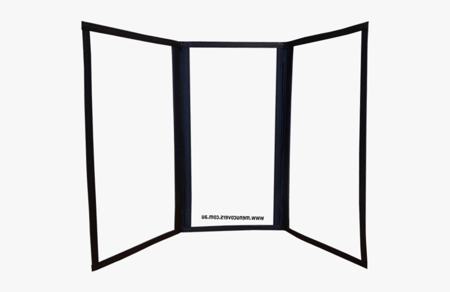 Slimline Black Edgebound Trifold Menu Cover, Transparent Clipart