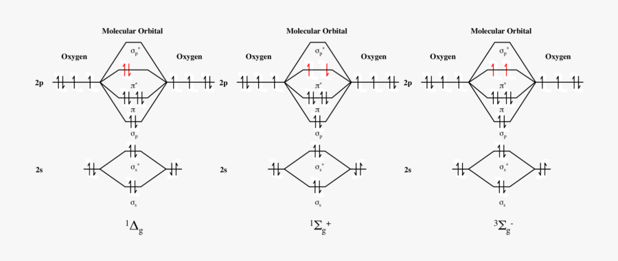 Singlet Oxygen Molecular Orbital Diagram, Transparent Clipart