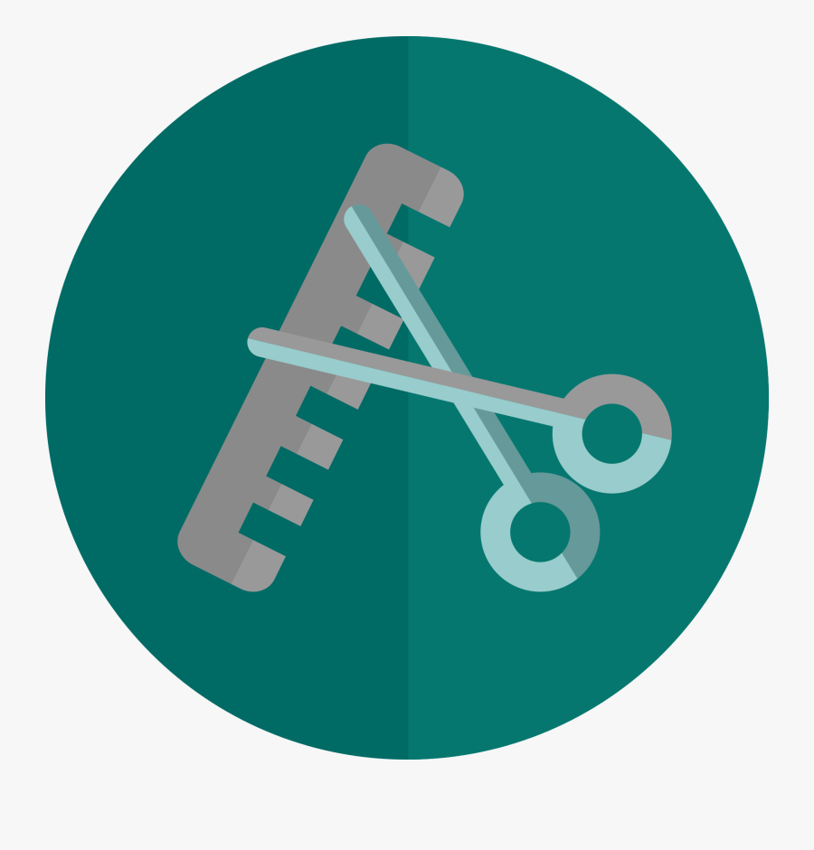 Transparent Scissors And Comb Clipart - Flexible Flat Icon, Transparent Clipart