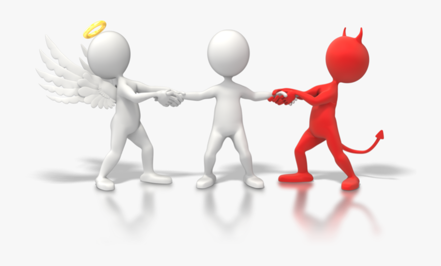 Ethics Tug Of War Clipart - Good Person Bad Person, Transparent Clipart