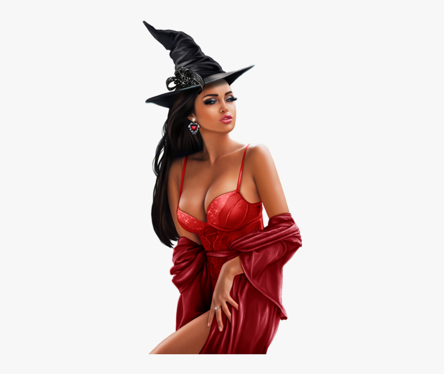 #halloween #hot #witch #reddress #sexy - Sexy Halloween Transparent Png, Transparent Clipart
