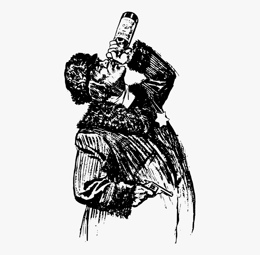Man With Gun Drinks - Drinking Pixel Art Png, Transparent Clipart