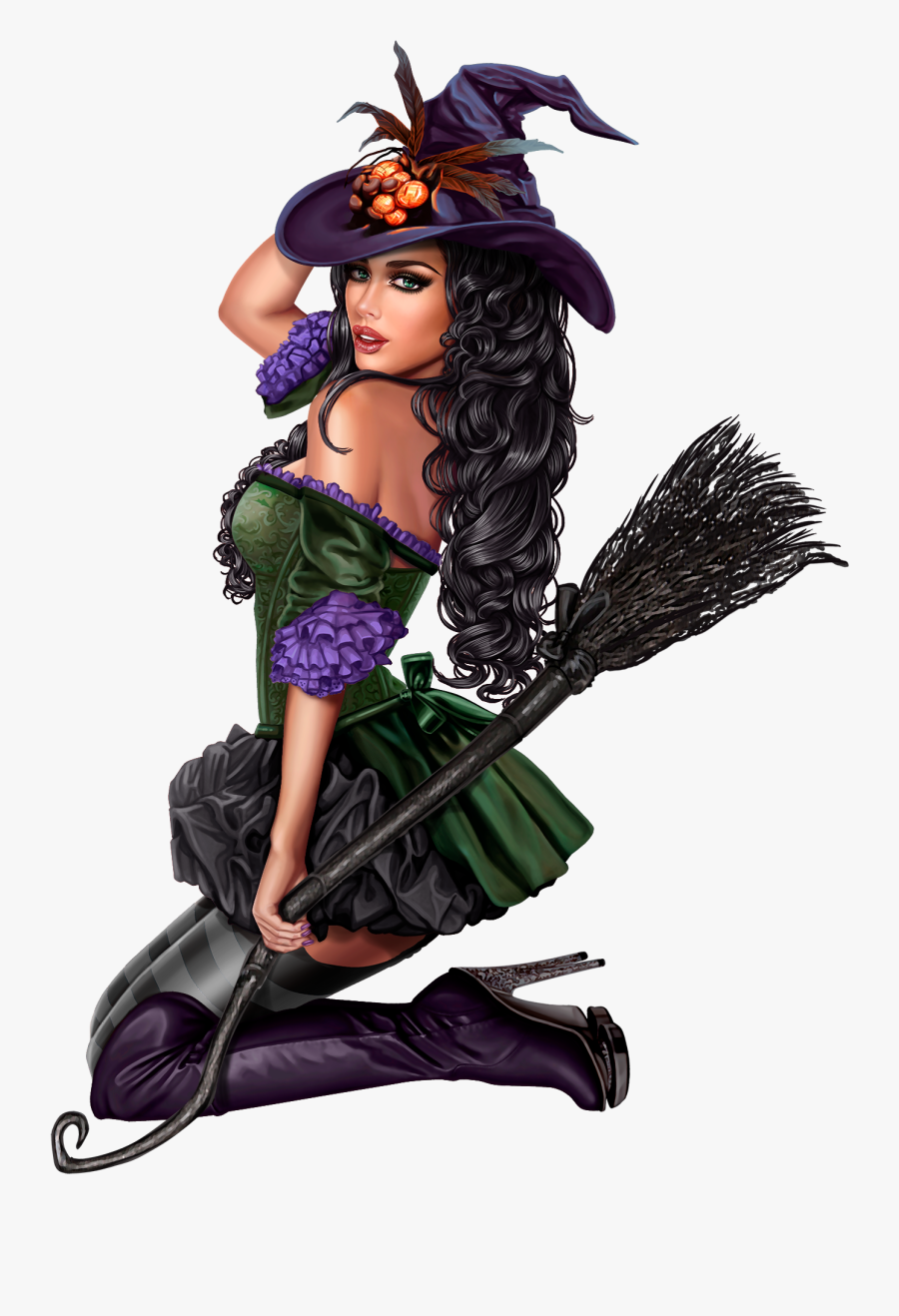 Woman Witch Png, Transparent Clipart