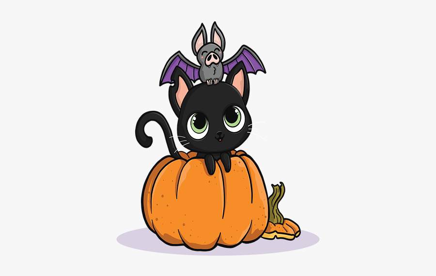 Cute Halloween Cat, Transparent Clipart