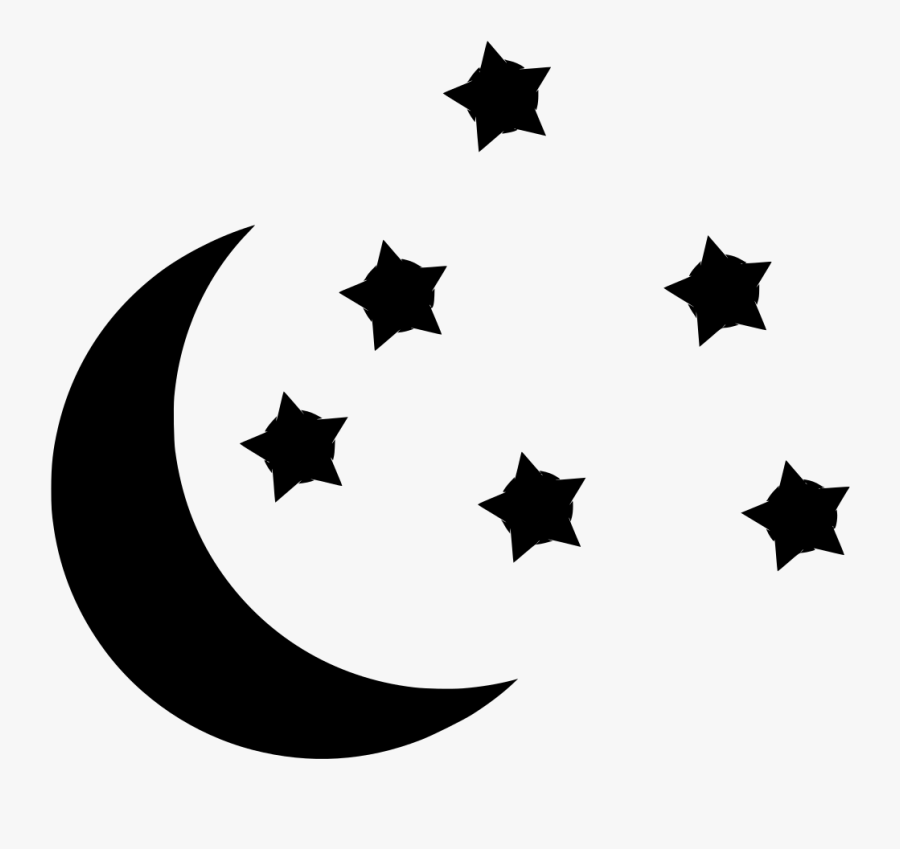 Stars And Moon Svg - Luna Y Estrellas Dibujo, Transparent Clipart