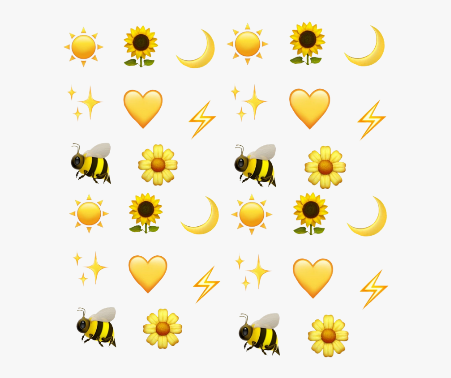#bee #yellow #sticker #emoticon #emoji #tumblr #moon - Yellow Sticker, Transparent Clipart