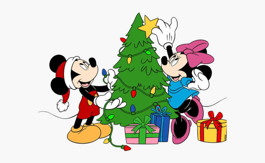 Disney Christmas Clipart - Minnie And Mickey Mouse Christmas, Transparent Clipart