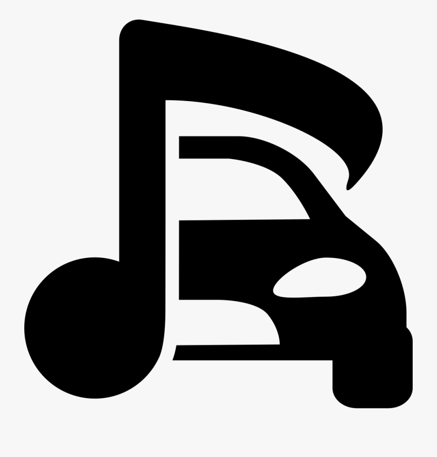 Car And Musical Note - Radio In Car Icon, Transparent Clipart
